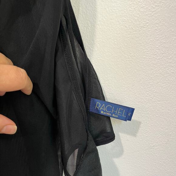 Rachel Rachel Roy Lingerie Set Black Babydoll Teddy + G-String XL NWOT - Picture 7 of 9